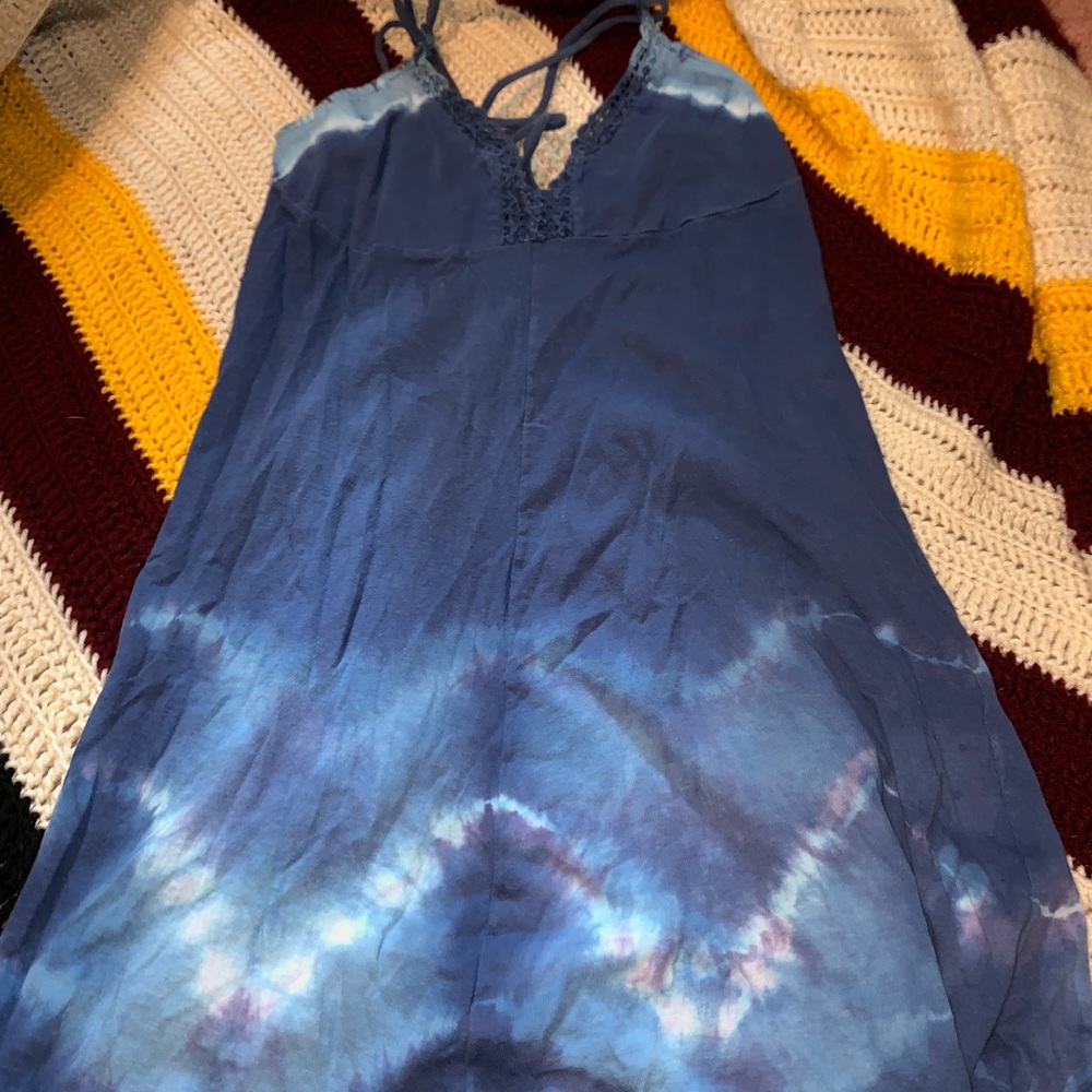 Kids blue tie dye dress